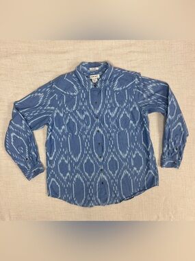 Ariat Billie Jean LS Button Up Shirt Ikat Print Sz L Western